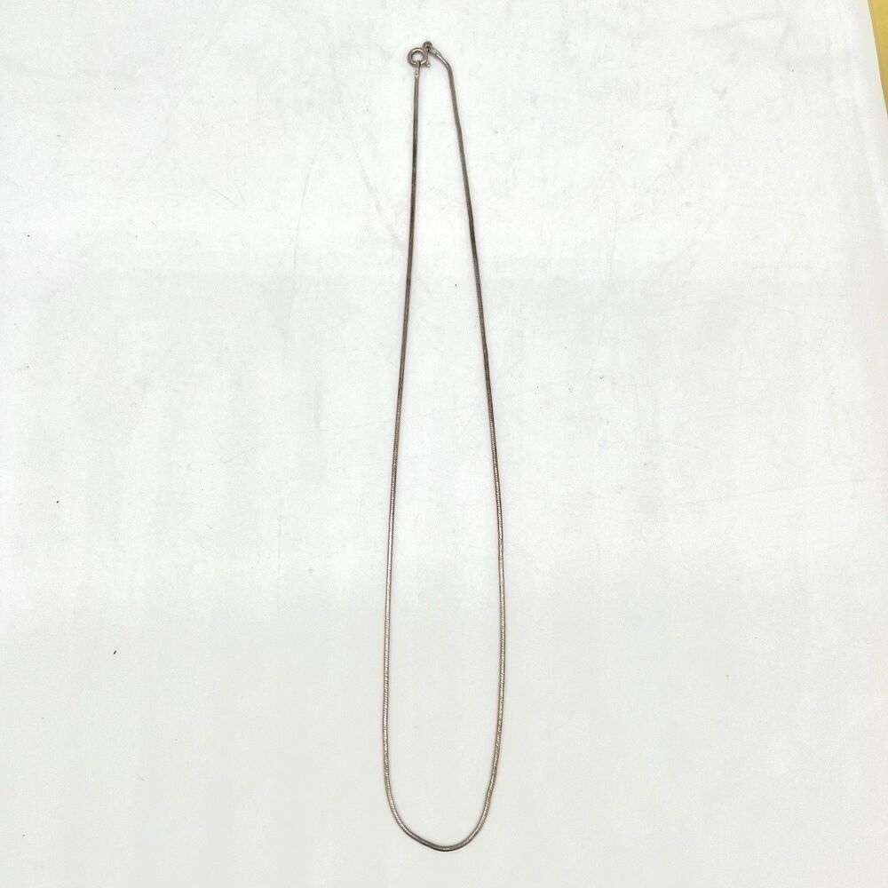 Snake Bone Chain Necklace Round Silver 925 4.6 Grams